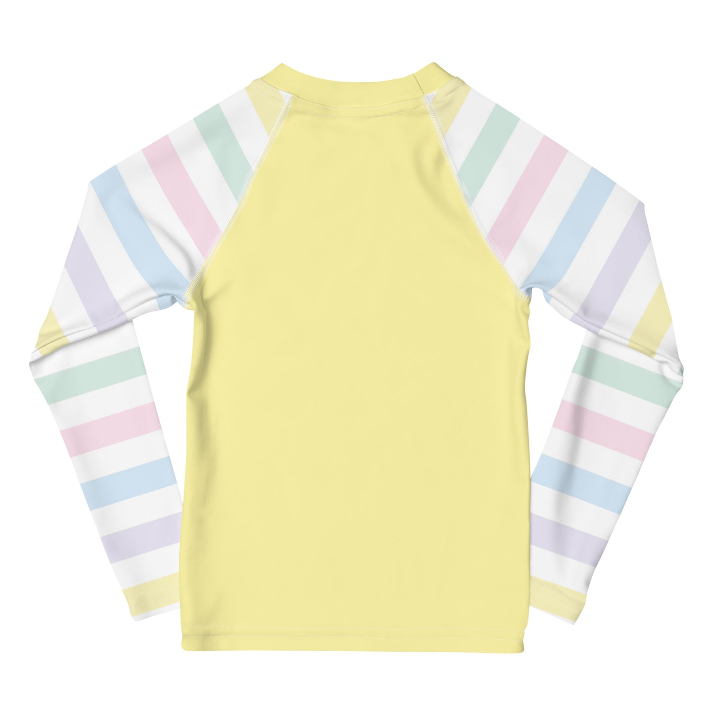 YMT classics kids long sleeve rash guard swim top UPF50 by night yellow pastel.