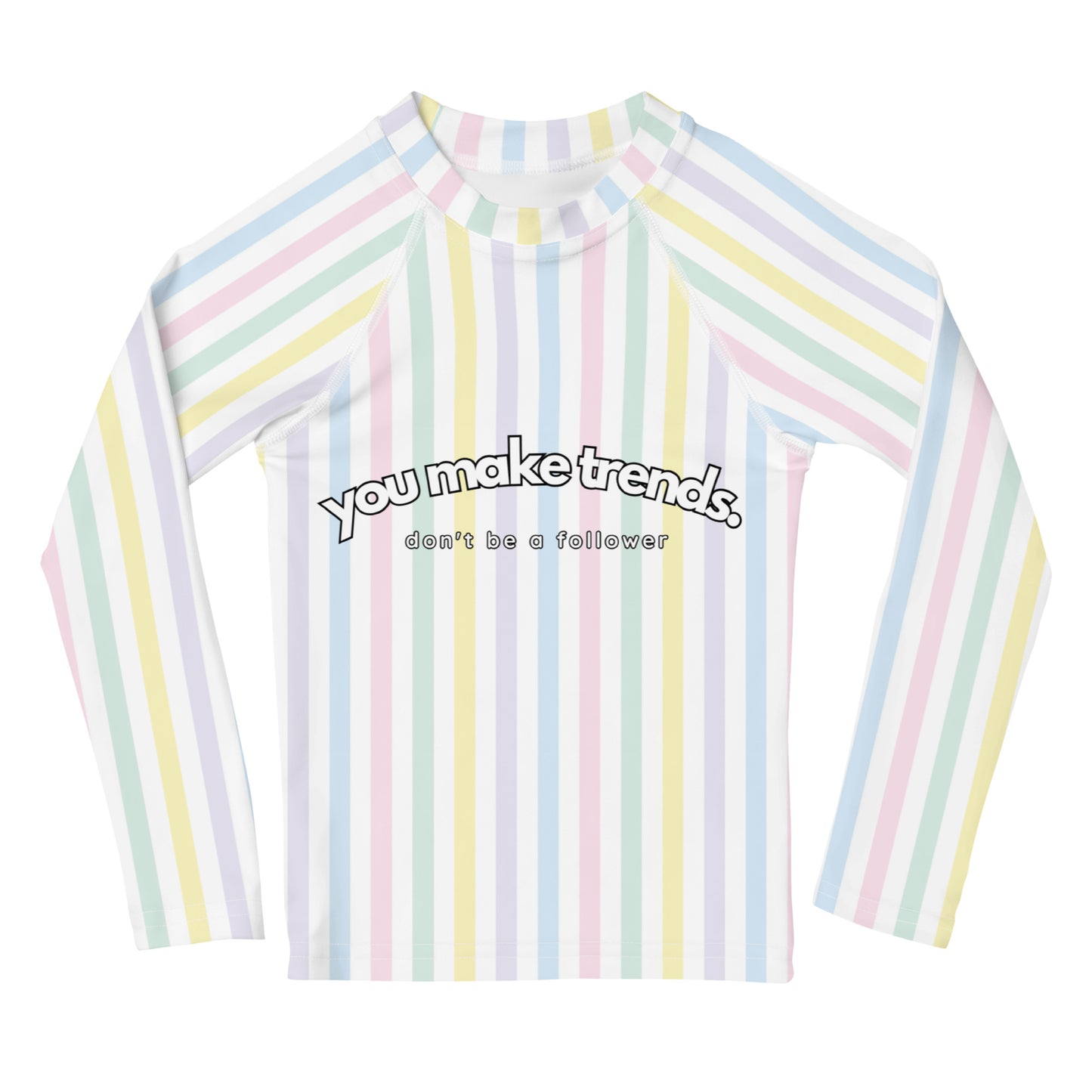 YMT classics kids long sleeve rash guard swim top UPF50 by day pastel.