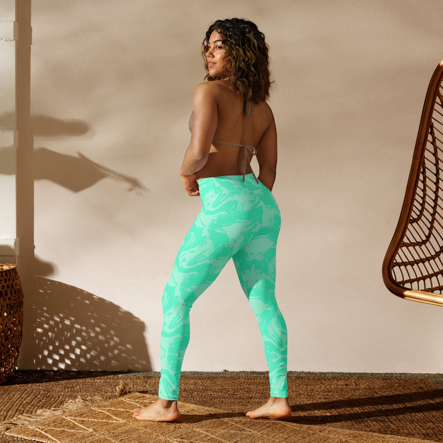 neon green yoga leggings washington by day