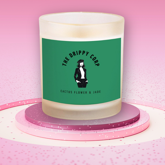 Candle Cactus flower & Jade Hand Poured